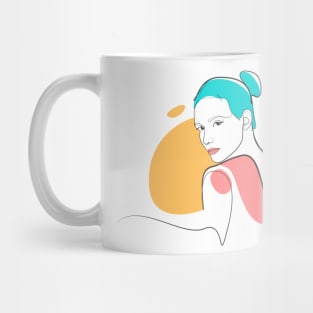 Beauty Women from Back in Lineart Mug